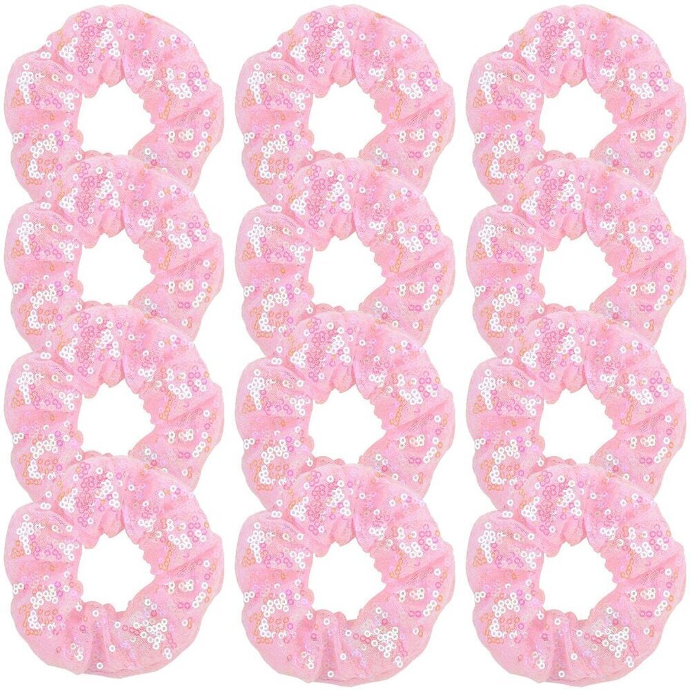 12 Pcs Sequin Scrunchies Bridesmaid Scrunchies Elastics Ponytail Holders Hair Wr